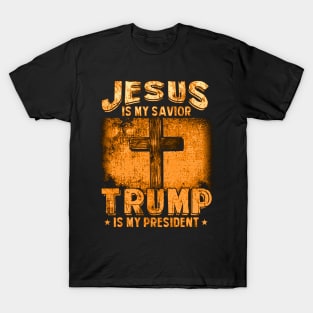 Jesus Is My Savior Trump Is My President Squared 2020 Gifts T-Shirt